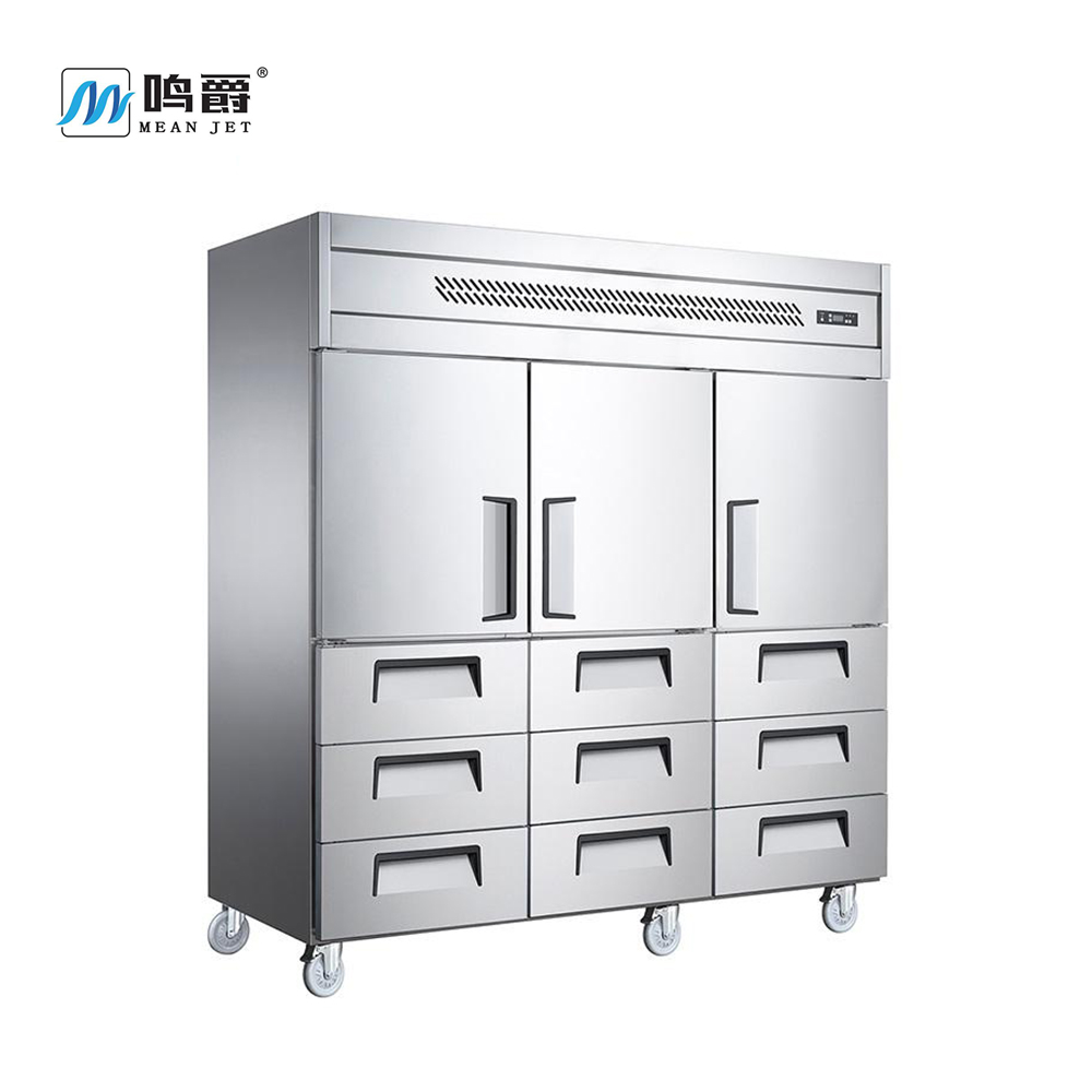 三门九抽屉立式冰箱